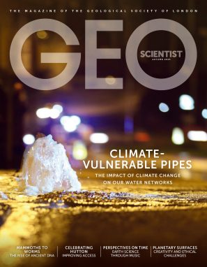Autumn issue magazine cover featuring a burst water pipe