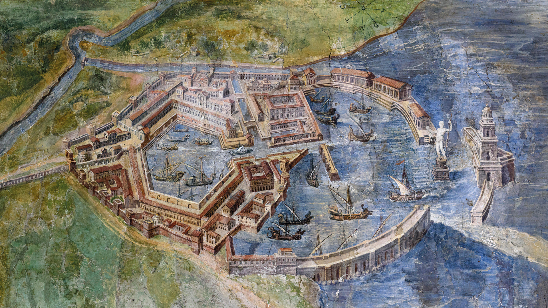 Painting of Portus harbour, Rome