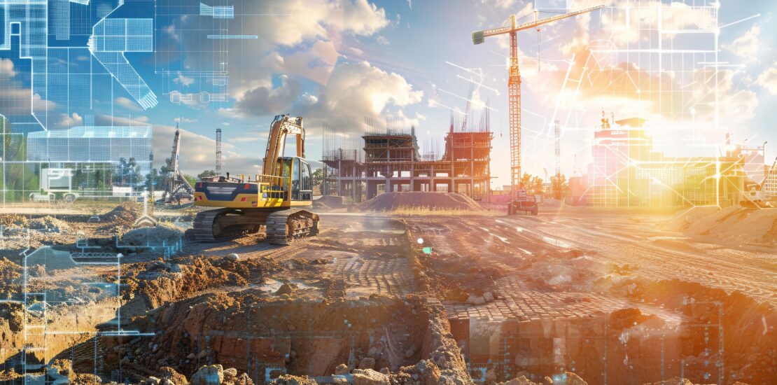 mage of a construction site with computer overlay