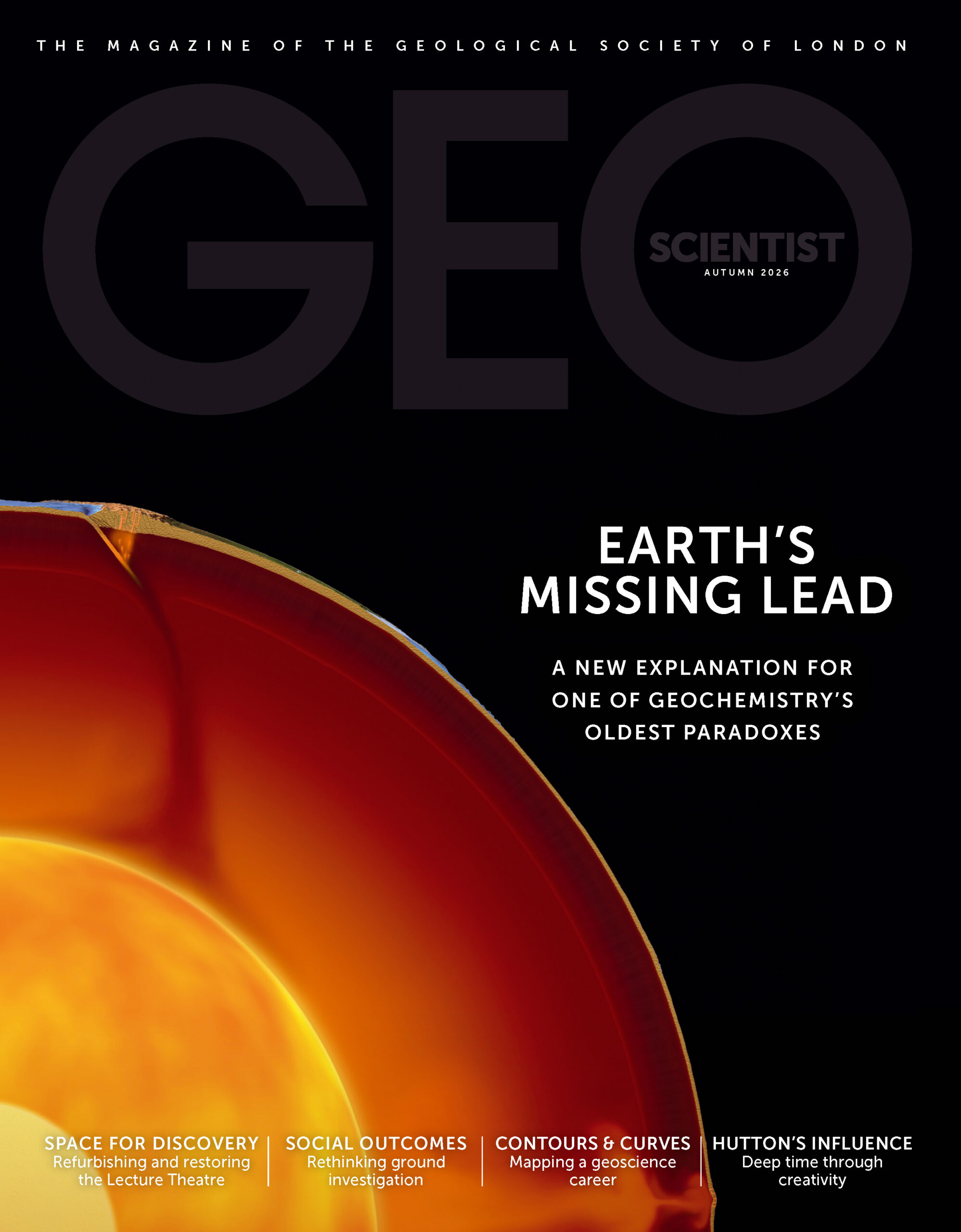 Magazine cover showing artist's impression of the interior of Earth